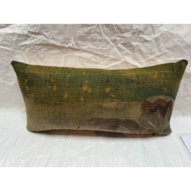 Baroque 17th Century Brussels Tapestry Fragment Decorative Pillow For Sale - Image 3 of 5