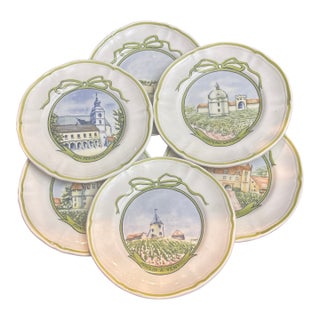Vintage Longchamp Canapé or Appetizer Plates -Set of 6 For Sale