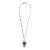 Vintage Art Deco Sterling Silver, Hematite and Marcasite Necklace For Sale
