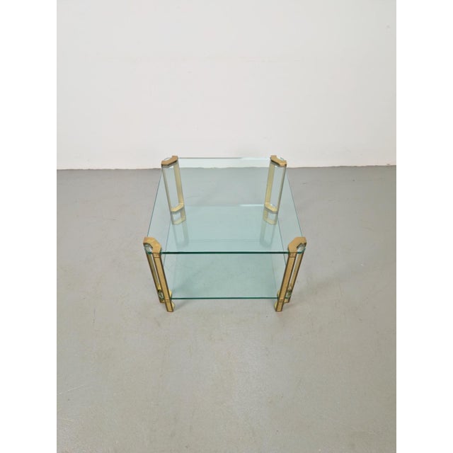 1970s T24 Coffee Table in Brass with Double Glass Tops by Peter Ghyczy, 1970s For Sale - Image 5 of 10