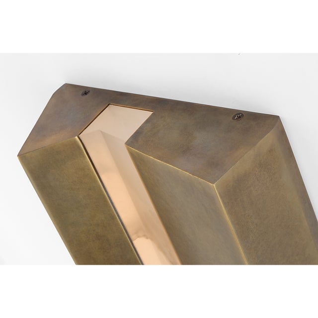 Visual Comfort Anne-Marie Barton for Visual Comfort Signature Austera 20" Sconce in Mottled Brass with Alabaster For Sale - Image 4 of 8