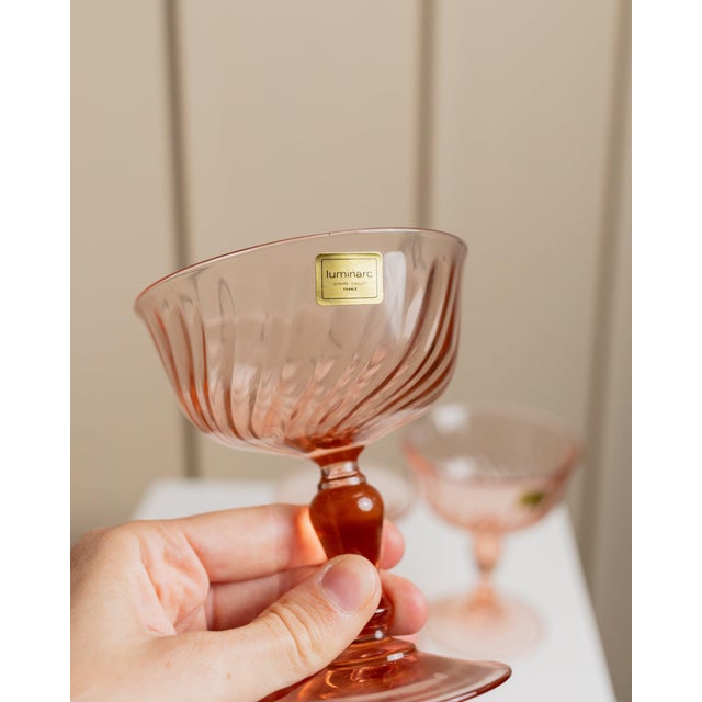 Luminarc Rosaline Glasses, 1970s, Set of 6 For Sale - Image 6 of 12