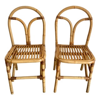 Italian Wicker Chairs, 1970s, Set of 2 For Sale