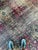 Antique Garden Inspired Design PALACE SIZE Charcoal, Magenta, Denim Blue Rug 11.4 x 17.7 For Sale - Image 13 of 13