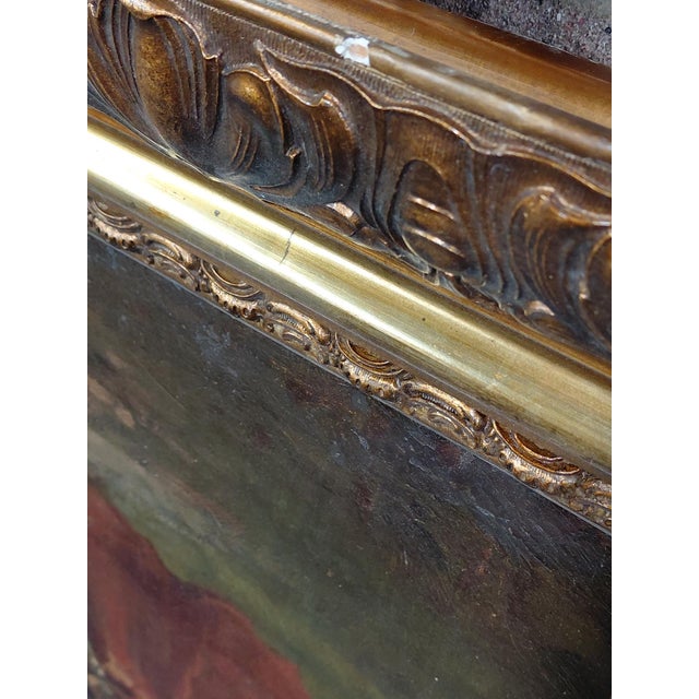 Antique Framed Signed Carlo Rossi Merriment in the Garden Oil on Canvas For Sale - Image 14 of 18