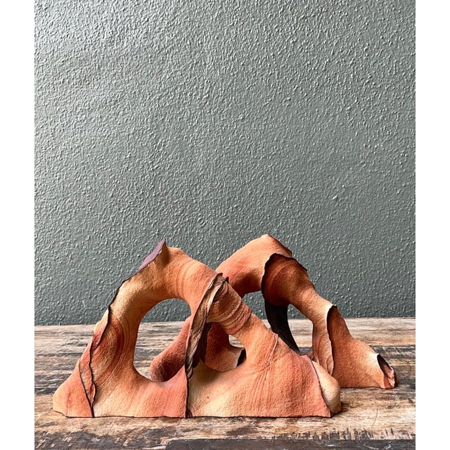 Mid-Century Modern Vintage Natural Form Ceramic Bookends For Sale - Image 3 of 18