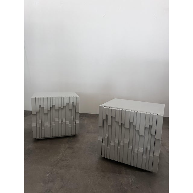 Norman Bedside Tables in Lacquered Wood, 1970s, Set of 2, in Very Good conditions. Designed 1970 to 1979