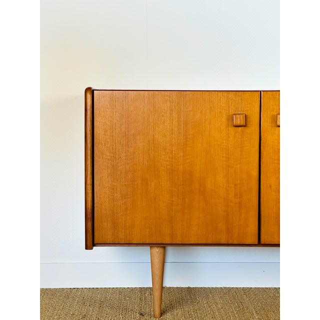 Wood Scandinavian Teak Sideboard with Tapered Legs, 1960s For Sale - Image 7 of 18