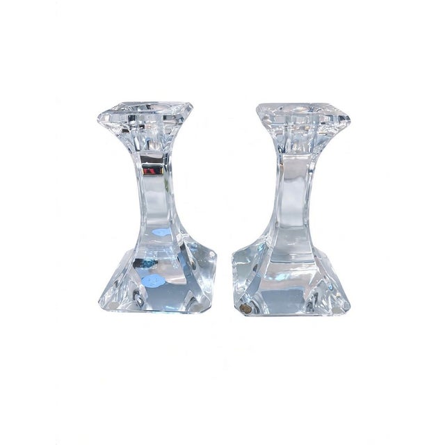 Mid-Century Modern Late 20th Century Orrefors Regina Crystal Candle Holders, a Pair For Sale - Image 3 of 10