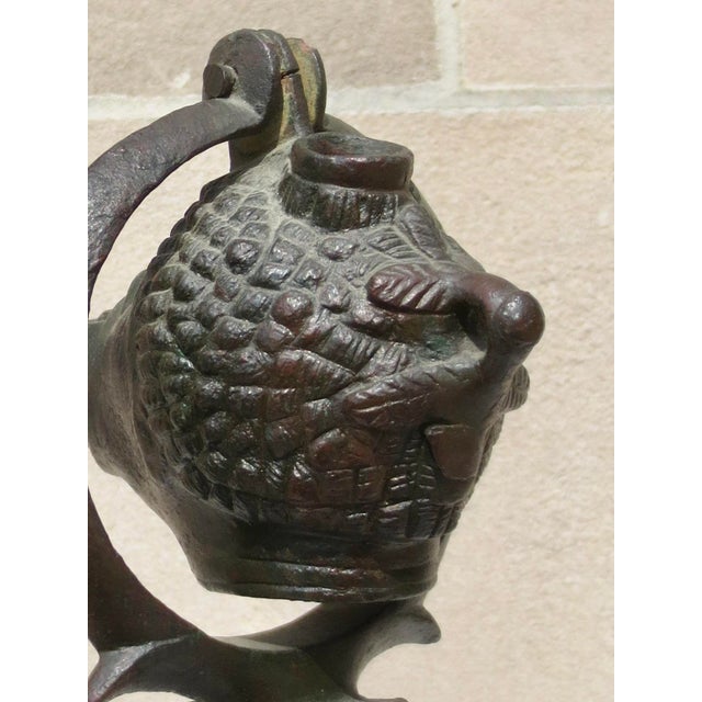 Grand Tour Rare Roman Bronze Candelabrum - Lampstand With Bronze Oil Lamp For Sale - Image 3 of 13