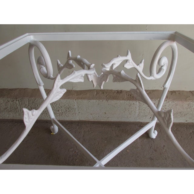 1960s Vintage 1960s Painted Aluminum Side Table in the Style of Jean-Charles Moreux For Sale - Image 5 of 9