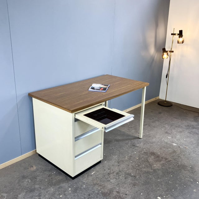 Vintage Doctors Desk in Lacquered Metal and Chipboard, 1970s For Sale - Image 6 of 12