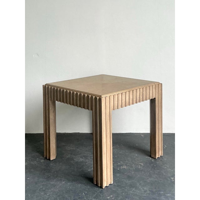 Vintage Boho Marge Carson Fluted Game Table For Sale - Image 9 of 12