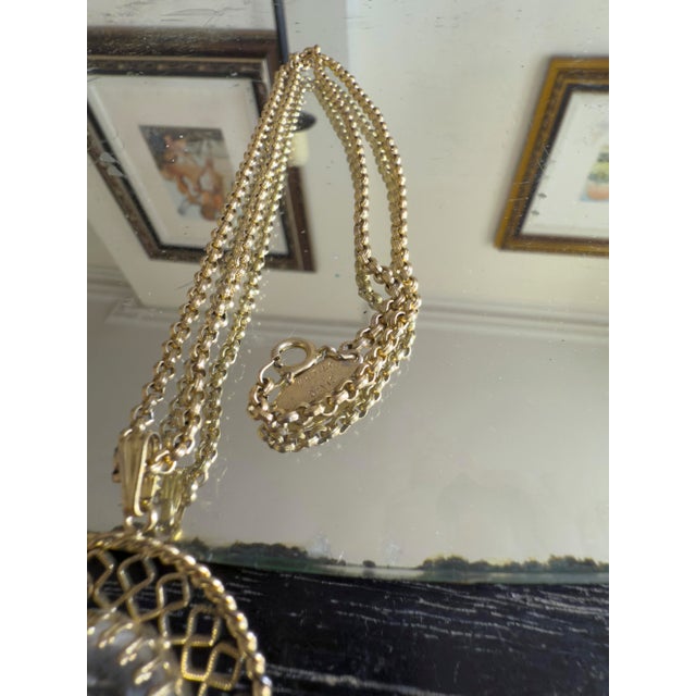 Gold Vintage Whiting & Davis Intaglio Cameo Pendant Necklace For Sale - Image 8 of 11