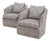 Pair of Thomasville Upholstered Swivel Lounge Chairs For Sale
