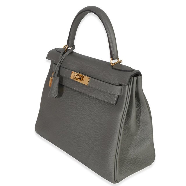 Contemporary Gris Meyer Clemence Retourne Kelly 28 GHW For Sale - Image 3 of 9
