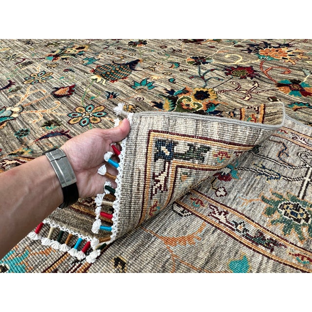 Hand-Knotted Afghan Sultanabad Chobi Wool Area Rug - 8'10" X 12'0" For Sale - Image 14 of 15