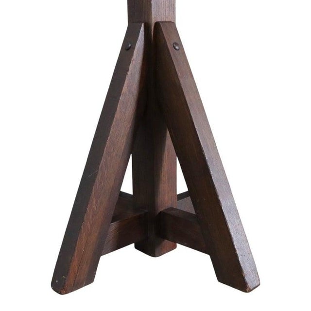 This antique Arts & Crafts period hat and coat rack, in the manner of Stickley, dates to approximately 1920. Crafted from...