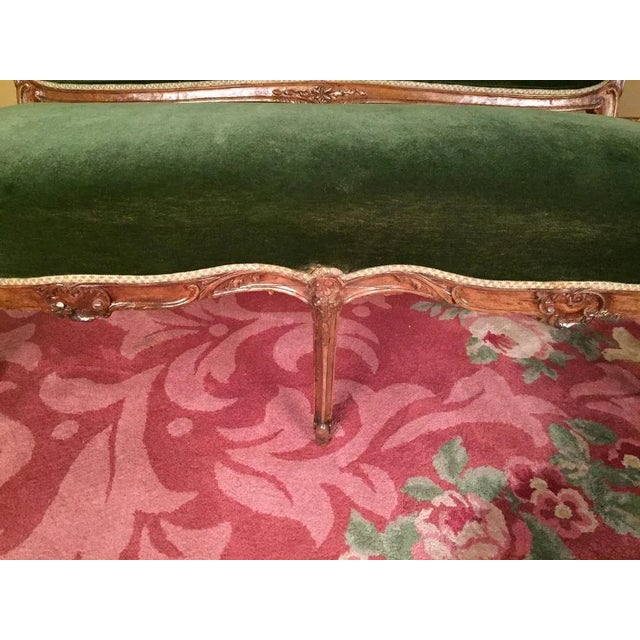 Brown 19th Century Louis XV Sofa in Walnut, 1890s For Sale - Image 8 of 9