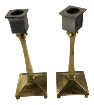Vintage Bradley & Hubbard Candle Holders - a Pair