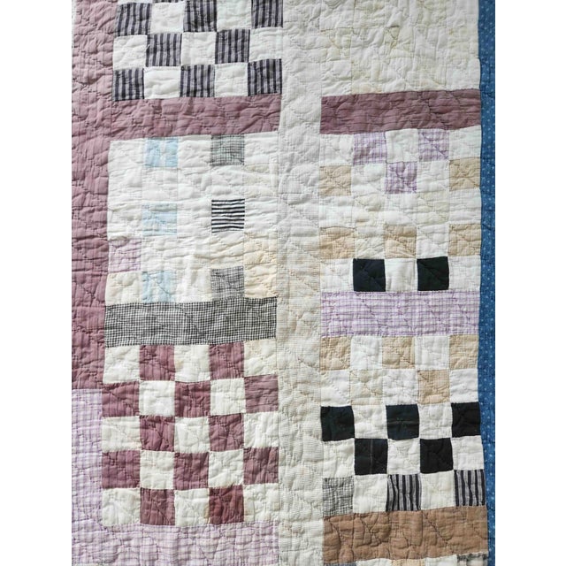 Antique Hand Quilted Scrap Patchwork Quilt C1930s Folk Art Textile For Sale In New York - Image 6 of 11