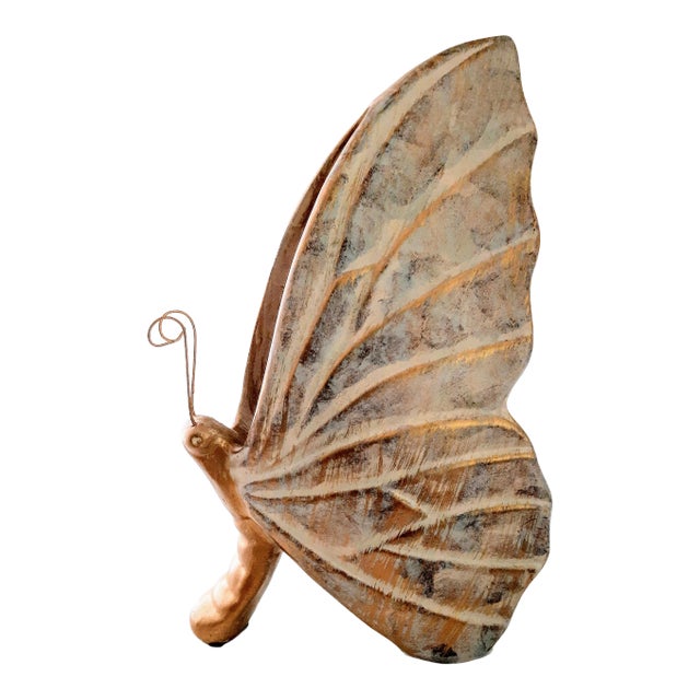 Vintage XL Butterfly Table Sculpture Figurine For Sale