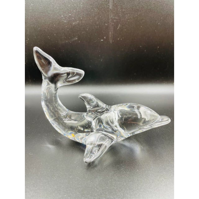 Late 20th Century Vintage Villeroy & Boch Crystal Dolphin Figurine For Sale - Image 5 of 13