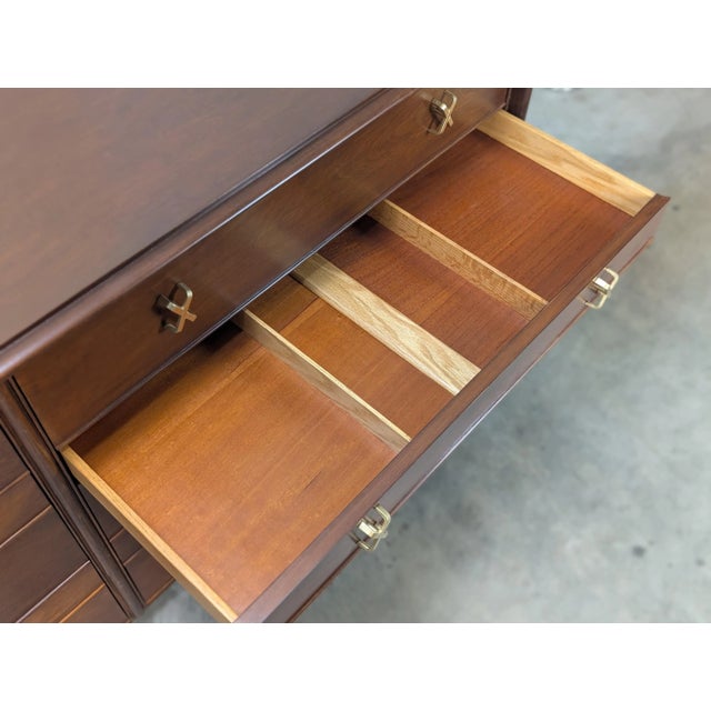 Mid Century Modern Walnut Dresser by Paul Frankl for Johnson Furniture, C1950s For Sale - Image 13 of 18