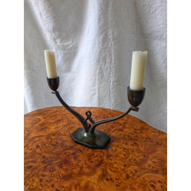 1930s Art Deco Bronze Candelabra from Just Andersen, 1930s For Sale - Image 5 of 16