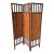 3-Panel Wooden and Pencil-Reed Bamboo Folding Room Divider For Sale
