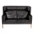 2-Seater Sofa in Black Patinated Leather with Oak Legs by Børge Mogensen for Fredericia For Sale
