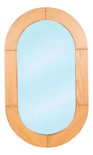 Large Vintage Pine Mirror, 1970s