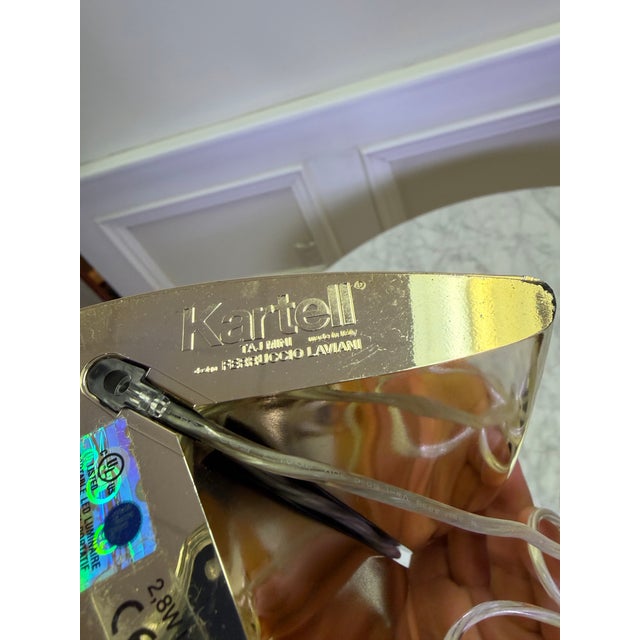 Lights Pair of Kartell Metallic Gold "Taj Mini" Led Table Lamps by Ferruccio Laviani For Sale - Image 7 of 7