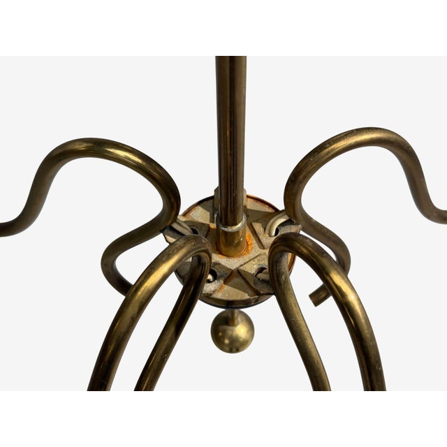 Swedish Modern, Pendant Light, Brass, Opal Glass, Sweden, 1950s For Sale - Image 9 of 9