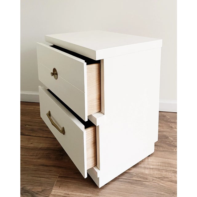 1970s Mid Century Modern White Nightstand For Sale - Image 4 of 12