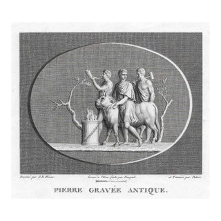 18th Century Classical Mythological Engraving With Bull For Sale