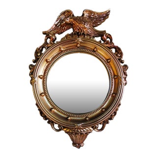 Mid 20th Century VTG Federal Eagle Convex Round Mirror Bulls Eye 13 Colonies For Sale