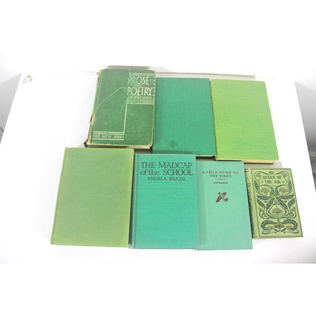 Curated 1960s Green Books With Linen Covers Set of 7 For Sale - Image 9 of 9