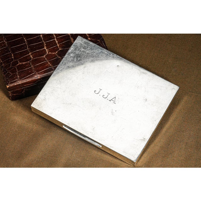 Mid-Century Modern Elegant Cartier Vintage Heavy Large Sterling Silver Antique Trinket Jewelry Box Case For Sale - Image 3 of 15