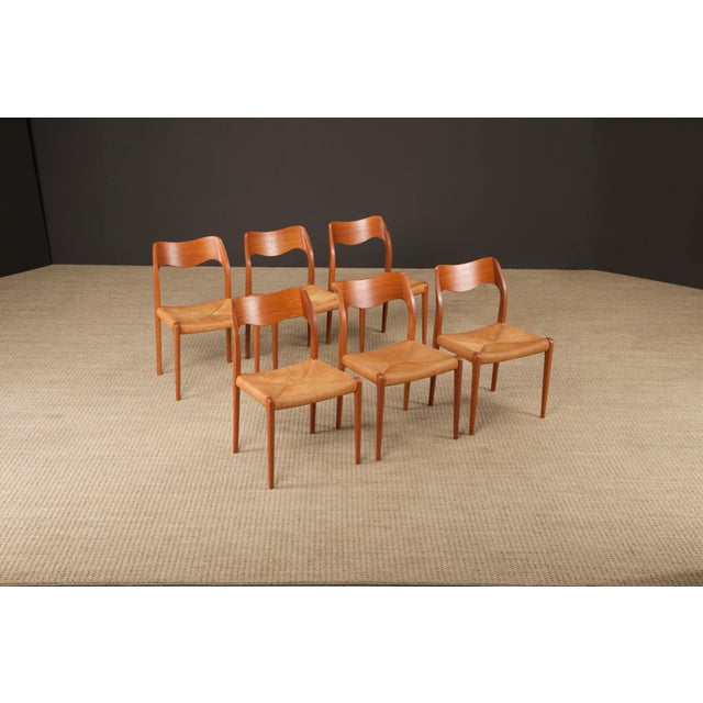 Mid-Century Modern Niels Otto Moller 'Model 71' Dining Chairs for J.L. Møllers Møbelfabrik, c 1950s - Set of 6 For Sale - Image 3 of 12