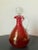 Mid 20th Century Victorian Cranberry Crackled Glass Decanter With Round Stopper For Sale - Image 5 of 12