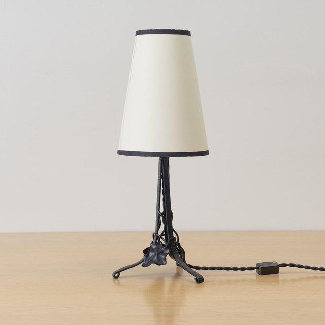 1910s 1910s French Art Nouveau Iron Leaf Table Lamp For Sale - Image 5 of 10