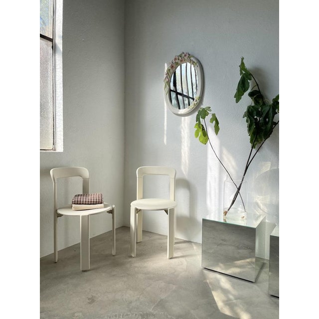 Pink Oval Ceramic Mirror with Flowers, 1980s For Sale - Image 8 of 18