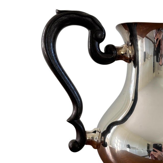 Mid 20th Century Vintage Gorham Silverplated Scrolling Handle Water Pitcher For Sale - Image 5 of 7