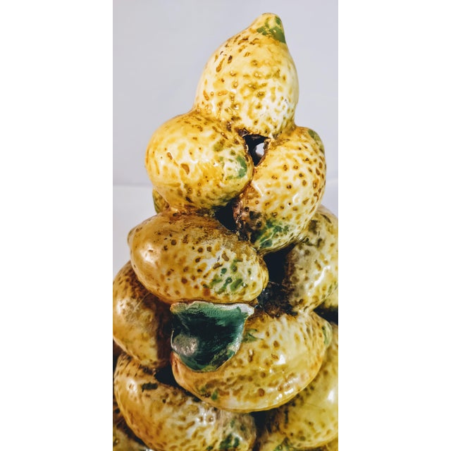 Vintage Italian Lemon Topiary Tree Centerpiece Fruit Ceramic Urn