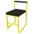 Italian Modern Rectangular Chair with Black Fabric and Yellow Metal, 1980s For Sale - Image 16 of 16