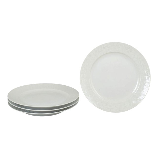 Vintage Porcelain Dinner Plates by Axel Salto for Royal Copenhagen, 1970s, Set of 4 For Sale