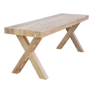 X Console Table Made from Reclaimed Pine, Custom Made by Petersen Antiques For Sale