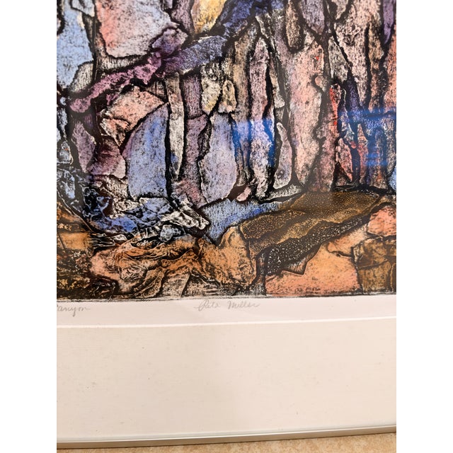 Black Rita Miller "Colorado Black Canyon" Framed Monoprint, Signed & Dated 1995 For Sale - Image 8 of 12