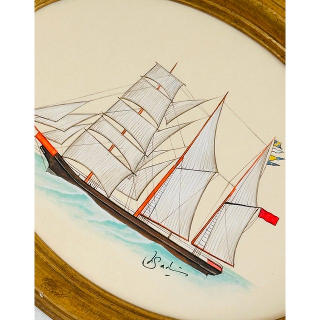 Hand-painted by our master artist, this striking ship is brought to life through the most delicate, precise linework. The...